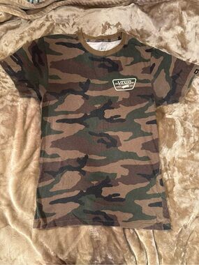Vans Kids Camo Short Sleeve Tee - Brown, Green & Black